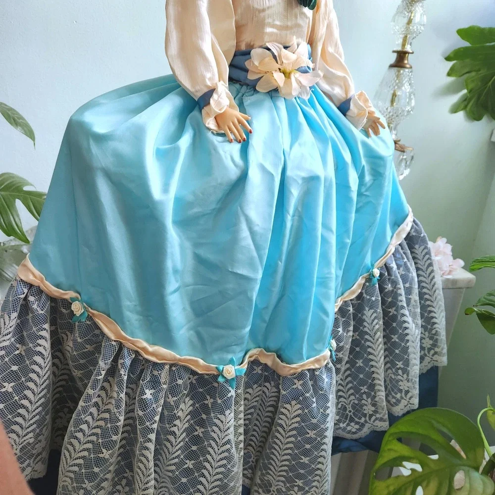 Antique French Boudoir Doll Large Composition Face‎ Art Deco Hollywood Regency - Picture 9 of 12